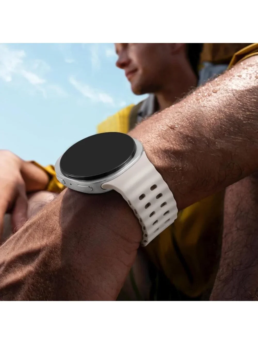 Unisex White Analog Quartz Breathable Marine Replacement Samsung Galaxy Watch